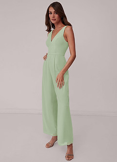 Barbie ♥ Azazie Robes de demoiselle d'honneur Combinaison en Mousseline de soie Vert Sauge image4