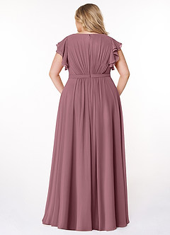 Azazie Daphne Modest Bridesmaid Dresses A-Line Ruffled Chiffon Floor-Length Dress image7