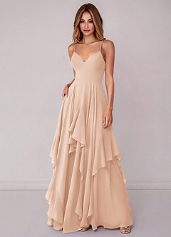 Azazie Zaina Bridesmaid Dresses English Rose A-Line Chiffon Dress image3