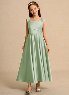 Azazie Bundle Junior Formal Flower Girl Klänningar Klä A-Line i Matt satäng Plisserad image1