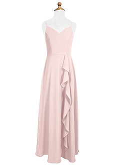 Azazie Naeem Junior A-Linie Gestreift Chiffon Kleid Zartrosa image4