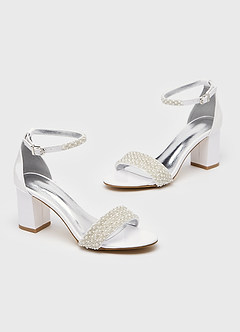 front Escarpins à talons compensés en cristal et perles