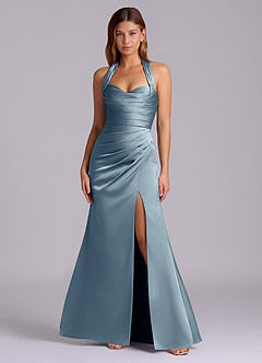 Azazie Destiny Suknie dla druhen Syrena Dekolt w kształcie serca Satyna elastyczna Do ziemi Sukienka image4