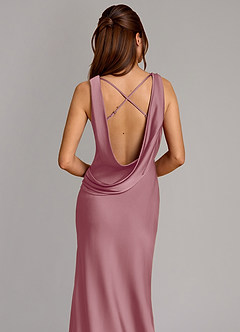 Azazie Cheryl Bridesmaid Dresses Vintage Mauve Mermaid Stretch Satin Dress image2