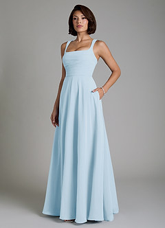 Azazie Azaria Bridesmaid Dresses Sky Blue A-Line Corset Chiffon Dress image5