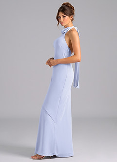 Azazie Velli Brautjungfernkleider Meerjungfrau-Linie Schleifen Chiffon Kleid Lavendel image5