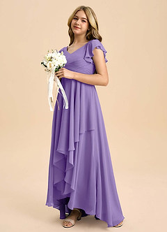 Azazie Caria Junior Tahiti A-Line Pleated Chiffon Dress image5