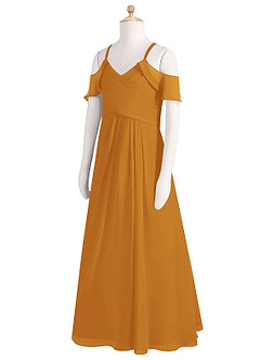 Azazie Dakota A-Line Off the Shoulder Chiffon Floor-Length Junior Bridesmaid Dress image8