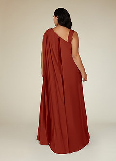 Azazie Franchesca Mother of the Bride Dresses Rust Mermaid Pleated Stretch Chiffon Dress image11