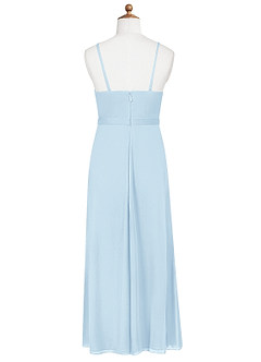Azazie Luxy Junior Sky Blue Pleated Mesh Dress image7