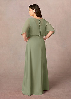 Azazie Oksana Mother of the Bride Dresses Pistachio A-Line V-Neck Pleated Chiffon Dress image9