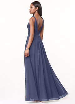 Azazie Maren Bridesmaid Dresses Stormy A-Line Pleated Chiffon Dress image4