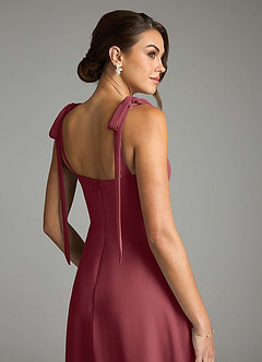 Azazie Debra Bridesmaid Dresses Merlot A-Line with Pockets Chiffon Convertible Dress image9