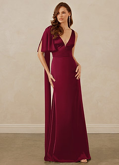 Christian Siriano Bridal for Azazie 1011 Bridesmaid Dresses Burgundy Mermaid Bow Stretch Satin Dress image5