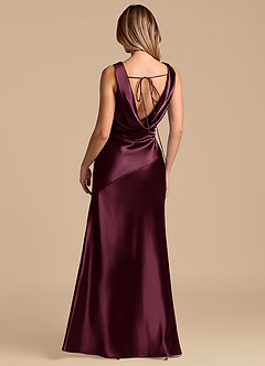 Azazie Rylina Bridesmaid Dresses Cabernet Mermaid Metallic Satin Dress image6