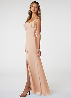 Azazie Natalia Bridesmaid Dresses English Rose A-Line Chiffon Dress image3