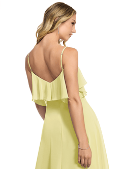 Azazie Jean Bridesmaid Dresses Lemon Sorbet A-Line Chiffon Convertible Dress image5