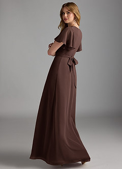 Azazie Zaniah Jurken voor bruidsmeisjes Jurk van Chiffon met A-Lijn Ganache image7