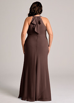 Azazie Doretta Bridesmaid Dresses Ganache Mermaid Pleated Chiffon Dress image2
