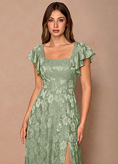 Talia Light Green Midi Dress image5