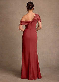 Azazie Sally Mother of the Bride Dresses Rust Sheath Lace Chiffon Dress image3