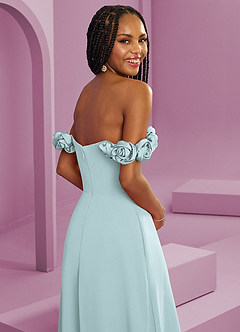 Barbie ♥ Azazie Jurken voor bruidsmeisjes Converteerbaar Jurk van Chiffon met A-Lijn Off the Shoulder De Nevel image2