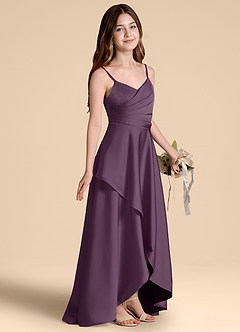 Azazie Prisha Junior Klä av A-Line i Stretch Satin Plisserad image1