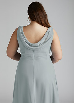 Azazie Karina Bridesmaid Dresses Dolphin Grey A-Line Pleated Chiffon Dress image10