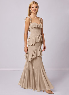 Barbie ♥ Azazie Bridesmaid Dresses Taupe A-Line Sweetheart Neckline Chiffon Dress image4