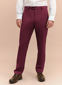 James Burgundy Structured Stretch Dress Pants