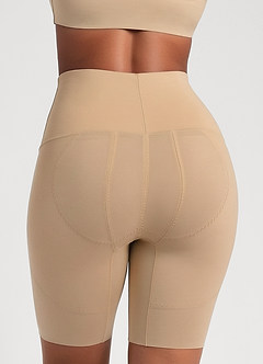 front Short gainant taille haute à double bride en C pour un effet push-up fessier puissant (rehaussement fessier effectif de 3 cm)
