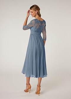 Azazie Tutu Abiti per la Madre della Sposa Abito A-Line in Chiffon in Pizzo con Scollo a Barca Crepuscolo image4