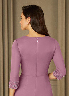 Azazie Rosena Mother of the Bride Dresses Vintage Mauve Sheath Pleated Mesh Dress image6