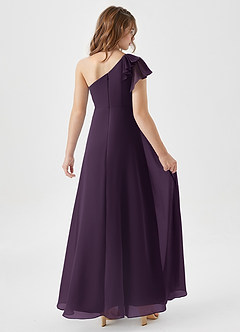 Azazie Arabella Junior Plum A-Line Ruched Chiffon Dress image2