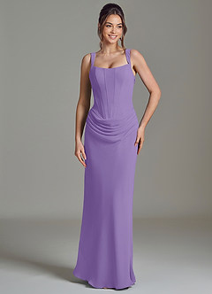 Azazie Niamh Bridesmaid Dresses Tahiti Mermaid Corset Chiffon Dress image5
