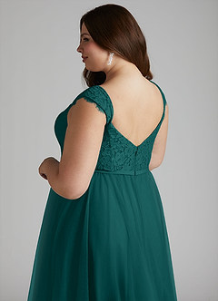 Azazie Luxi Bridesmaid Dresses Peacock A-Line Pleated Tulle Dress image11