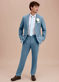 front Ethan Light Blue Refined Weave Suit Jacket