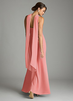 Azazie Saylor Vestidos de damas de honor Vestido de Coral de Gasa de Corte Sirena con Sin tirantes image9