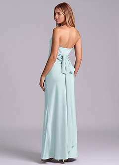 Azazie Ailanie Brudtärnklänningar Klä av Tubklänning i Stretch Satin Axelbandslös Dimma image2