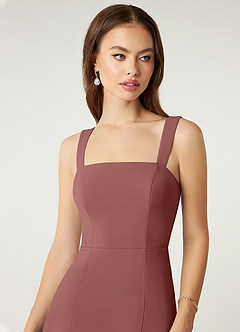 Azazie Alara Brautjungfernkleider Etui Seitliche Cut-Outs Stretch-Chiffon Kleid Wüstenrose image6
