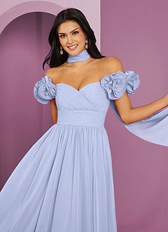 Barbie ♥ Azazie Bridesmaid Dresses Ice A-Line Off the Shoulder Chiffon Convertible Dress image4