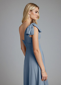 Azazie Elinora Schlussverkauf A-Linie One-Shoulder Chiffon Kleid Black image3
