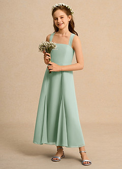 Azazie Tater Girl vestidos de niña de las flores Vestido de Agave de Gasa de Corte En A con Plisado image6