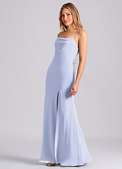 Azazie Grata Brudtärnklänningar Klä av Sjöjungfru i Chiffong Plisserad Lavendel image4