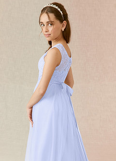 Azazie Georgette Junior A-Linie Spitze Tüll Kleid Lavendel image6