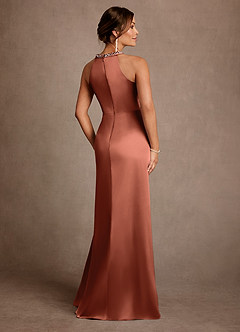 Azazie Lawrence Mother of the Bride Dresses Clay A-Line Pleated Stretch Satin Dress image3