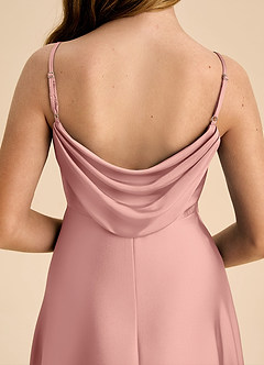 Azazie Bug Junior Abito A-Line in Raso Elasticizzato Plissettato Rosetta image8