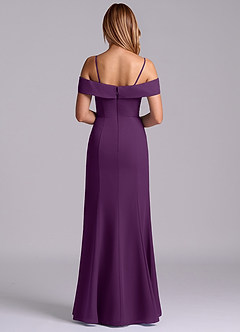 Azazie Luciana Bridesmaid Dresses Grape Sheath Off the Shoulder Chiffon Convertible Dress image2