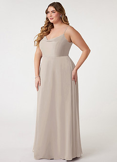 Azazie Daenerys Bridesmaid Dresses Frost A-Line Cowl Chiffon Dress image12