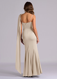 Azazie Inara Bridesmaid Dresses Frost Mermaid Pleated Stretch Satin Dress image2